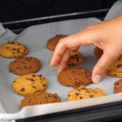 Baking homemade chocolate chip cookies