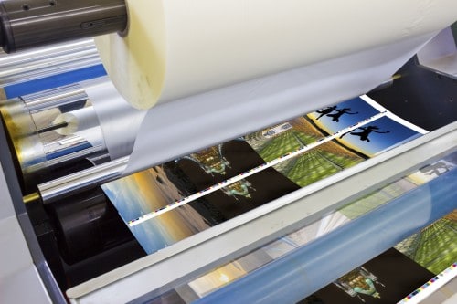 Printing machine detail of laminator